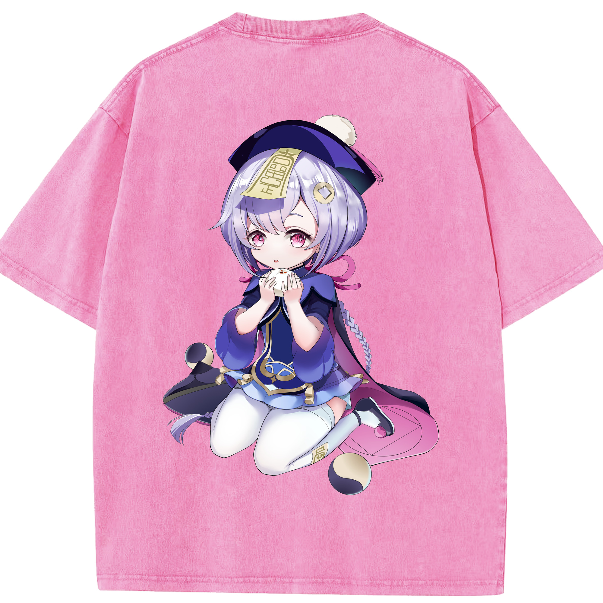げんし神 七七 なな  genshin Nana 綿100% ヴィンテージ風 半袖Tシャツ（背面プリント）